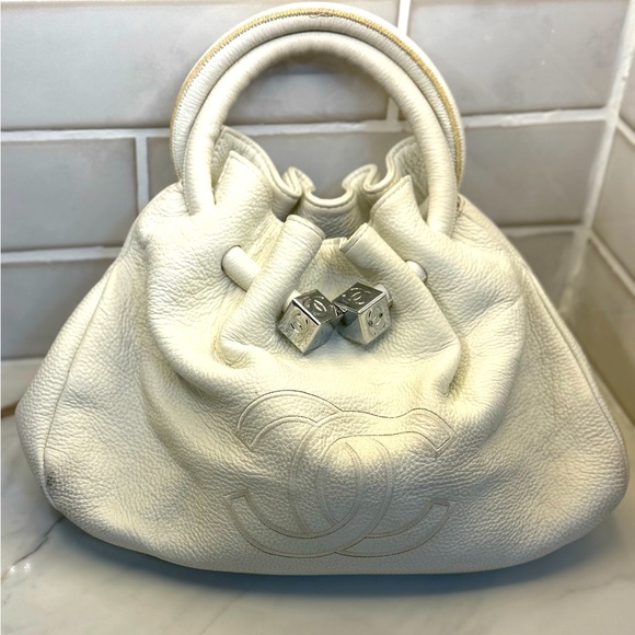 White Leather Shoulder Bag - Picture 1 of 6
